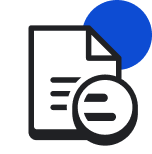 Paper with lines with blue circle.